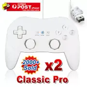 2x White Classic Pro JoyPad GamePad Game Controller for Nintendo Wii Console AU