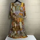 Harlow & Rose Dress Woman’s Size Medium Multicolored Floral Patchwork Boho NWT