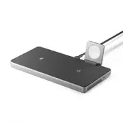 Alogic UP2QC10AWM-SGR Ultra Power 3-in-1 Wireless Charging Dock for iPhone & Airpods with Mount