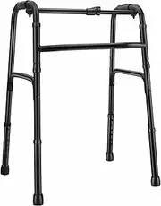 Folding Walker for Seniors - Lightweight Universal Aluminum, Adjustable Heights (Black)