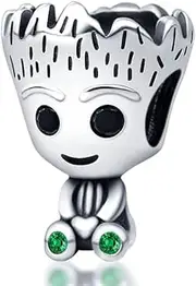 [Generic] Marvel Guardians of the Galaxy Groot Sterling Silver Charm Compatible with Pandora and Many Other UK Charm Bracelets