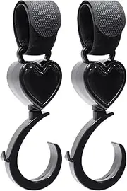 Shopping Trolley Hooks - Hooks for Camping Stroller Bag | 2 x Multi-Purpose Rotating Stroller Hooks with Secure Handle, Organizer Clip for Bag, Bottle and Bag