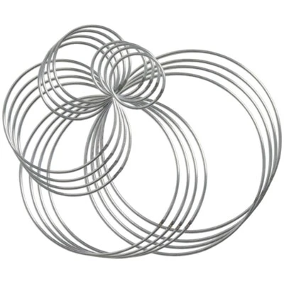 20 Pieces Metal Catcher Rings Hoops Steel Craft Silver Rings for Craf L6T6