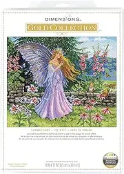 Dimensions 70-35410 Gold Collectiom Summer Fairy Counted Cross Stitch Kit, 14" x 12", 16 Cnt. Grey Aida, 6pcs