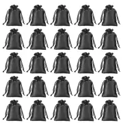 Satin Bags with Drawstring, 30 Pack 6x8 Inch Wedding Favor Bags, Black
