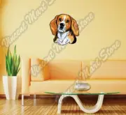 Cute Beagle Breed Dog Face Pet Owner Wall Sticker Room Interior Decor 20"X25"