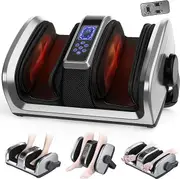 Shiatsu Foot Massager Machine with Heat & Remote for Plantar Fasciitis & Neuropathy, Deep Kneading Calf Leg Massager, Blood Circulation & Pain Relief