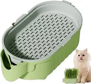Cat Grass Planter, Hydroponic Growing Box, Soilless Planting Box Cat Grass Planting Kit for Indoor, Hydroponic Wheatgrass Seed Sprout Tray, Watering Hollow Out Container for Pet Snacks