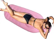 Inflatable Pregnancy Belly Mattress | Swimming Pool Floats | Thicken PVC Flocking Anti-Slip Lounger Tanning Raft with Belly Hole for Women Backyard Beach