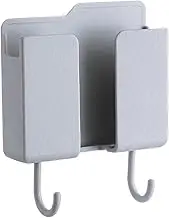 Telephone Stands Wall Holder Charging Multifunction Hook Wall Mounted Organizer Storage Box Punch Free TV Remote Control Storage Box Stand(Gray)