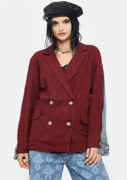Business Ready Plaid Blazer