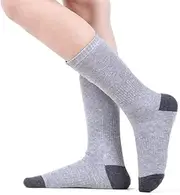 Guomao Winter Heated Socks Men Women Electric Battery Heat Sox Kit, 3.7V Unisex Sports Outdoor Socks, Thick Heating Stockings Climb Hiking Foot Warmer (Color : Grey)