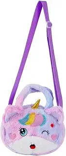 [Ipetboom] Girl's Unicorn Plush Shoulder Bag Change Shoulder Pouch Compact Coin Storage Pouch