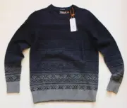 * SUPERDRY peppiger Wolle Pullover Gr L 40 NEU Etikett Schwarz/Grau