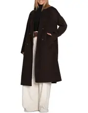 [Belle & Bloom] Real Love Classic Double Breasted Coat in Chocolate