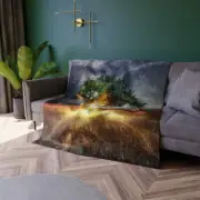 Crushed Velvet Blanket Mystic fantasy tree of life lighting witchy magick