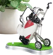 Golf Pen Set, Golf Club Pens | Miniature Golf Pen Holder with Trolley, 3 Golf Club Pens - Funny Golf Souvenirs, Unique Golf Club Pen Set for Adults and Men