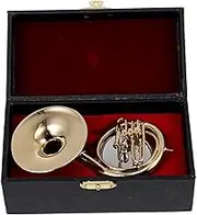 Generic Crafted Sousaphone Model 1/6 Scale Small Musical Instruments Decor Gold for Living Room Garden Balcony Decoration