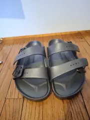 Men's Size 12 -Birkenstock Men's Mule Slippers Grey