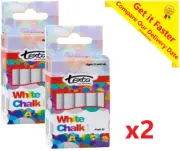 2 Pack of 10 Texta White Chalk Sticks Smooth Texture Fun Safe for Kids Ages 3+