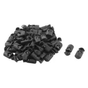 Travel Plastic Cord Locks Spring Loaded Stopper Toggle Buckle Rope Clamp 47PCS