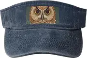 [RLDOBOFE] Sun Visor Hat Adjustable Empty Top Baseball Cap Owl Head Pattern Sun Hats for Women Men Sports Hats Summer Beach Cap
