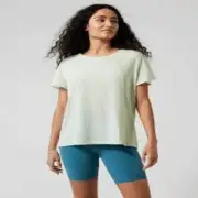 Athleta Women's Skyway Flutter Sleeve Tee Top Green Size XS