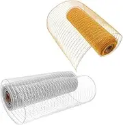 10 Yard Mesh Ribbon Rolls 2 Pack Versatile Craft Ribbon for Wreaths Garlands for DIY Creations