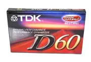 TDK D 60 Blank Audio Cassette Tape (Sealed) NEW