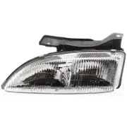 Headlight For 1995-1999 Chevrolet Cavalier Left Side Chrome Housing Clear - CAPA