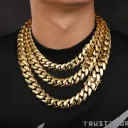 18K Golden Plated Miami Cuban Link Chain Men's Necklace with Toggle Clasp