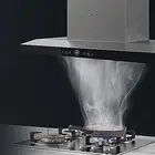 Midea 90cm Black Canopy Rangehood Gesture Control Self-Cleaning Strong Suction