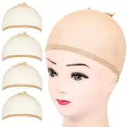 FANDAMEI Wig Cap, 4PCS Light Brown Mesh Cap Net, Closed End Hair Mesh...