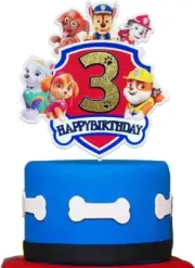 Paw Dog Cake Topper 3, Dog Patrol Happy 3Rd Birthday Cake Topper, Dog 3Rd Bir...