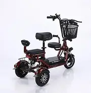 2024 New mini Folding Electric Mobility Scooter, With child seat,3 Wheel Lightweight Portable Handicap Slicker Long Range for Adults Lithium Battery (Color : A, Size : 12A)