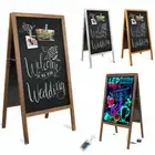Rustic Large Wood A-Frame Magnetic LED Chalkboard Blackboard Wedding Party Cafe