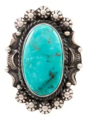 Navajo Native American Kingman Turquoise Ring Size 7 by Betta Lee SKU233003