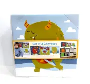 Greg Abbot Oopsy Daisy Too 3 Pack Monster Canvases Red Blue Green Wall Decor