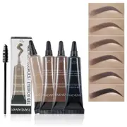 Eyebrow Makeup Henna Gel Black Brown Waterproof Durable Liquid Tint Brush Set Eyeliner