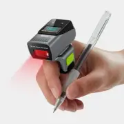 Ring Barcode Scanner with Screen: Mini Wearable 1D&2D Wireless Bluetooth Fing...