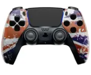 UK Flag Custom UN-Modded Controller Unique Design compatible with PS5 OEM