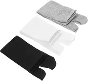 [FRCOLOR] 3Pairs Elastic Polyester Cotton Split Toe Socks for Men Women Comfortable Tabi Socks Black White Grey to Europe