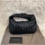 二手精品 BOTTEGA VENETA 寶緹嘉BV JODIE手袋 MINI經典黑色編織包打結包 手提包 609409