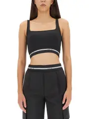 [Helmut Lang] Helmut Lang-Crop Top With Logo-Donna XS
