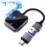 Android Auto and Carplay Wireless Adapter with Fast Stable 5Ghz WiFi Bluetooth,