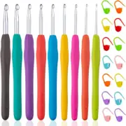 Crochet Hooks Set Clover Amour Steel Pastel 23 Pcs Ergonomic Easy Grip Bright
