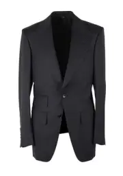 TOM FORD Atticus Black/Blue Checked Sport Coat Size 46 / 36R U.S. Jacket Blaz...