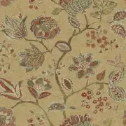 Wallpaper Coral Cream Taupe Jacobean Floral Vine on Pearlized Beige, 60 sq ft