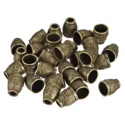 30pcs Bell Stopper Rope Cord Ends Lock Toggle Clips For Clothes, Copper