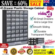 vidaXL 41-Drawer Plastic Storage Cabinet Tool Box Plastic Bin Organiser Chest AU